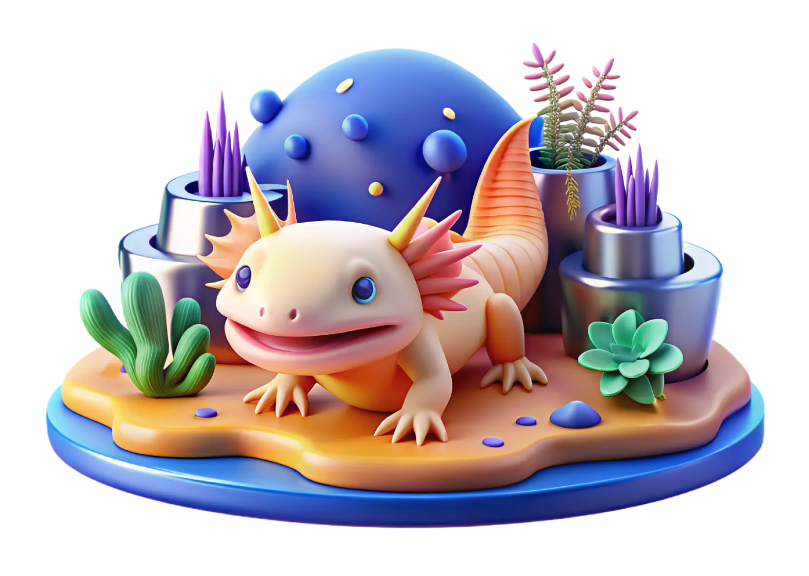 An axolotl running a node on the axol.io network